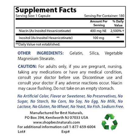 Best Naturals Niacina 500 mg