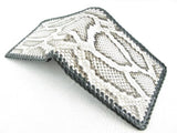 pelgio Python genuino Piel de serpiente Bifold cartera