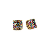 Aretes con pasador cuadrados pequeños