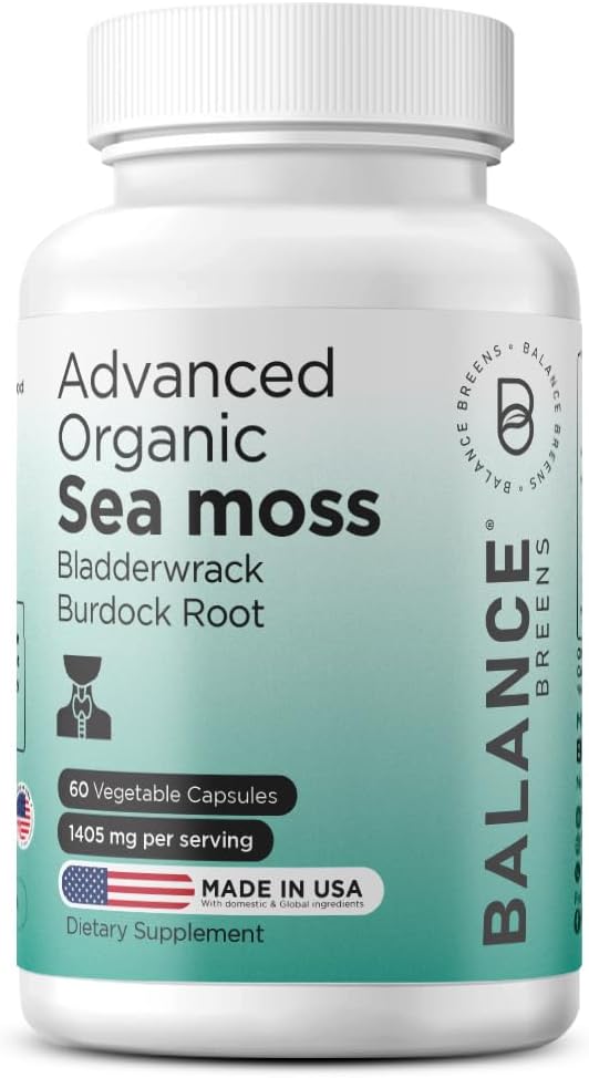 Suplemento de Musgo de Irlanda, Búlderwrack y Bardana 1405mg