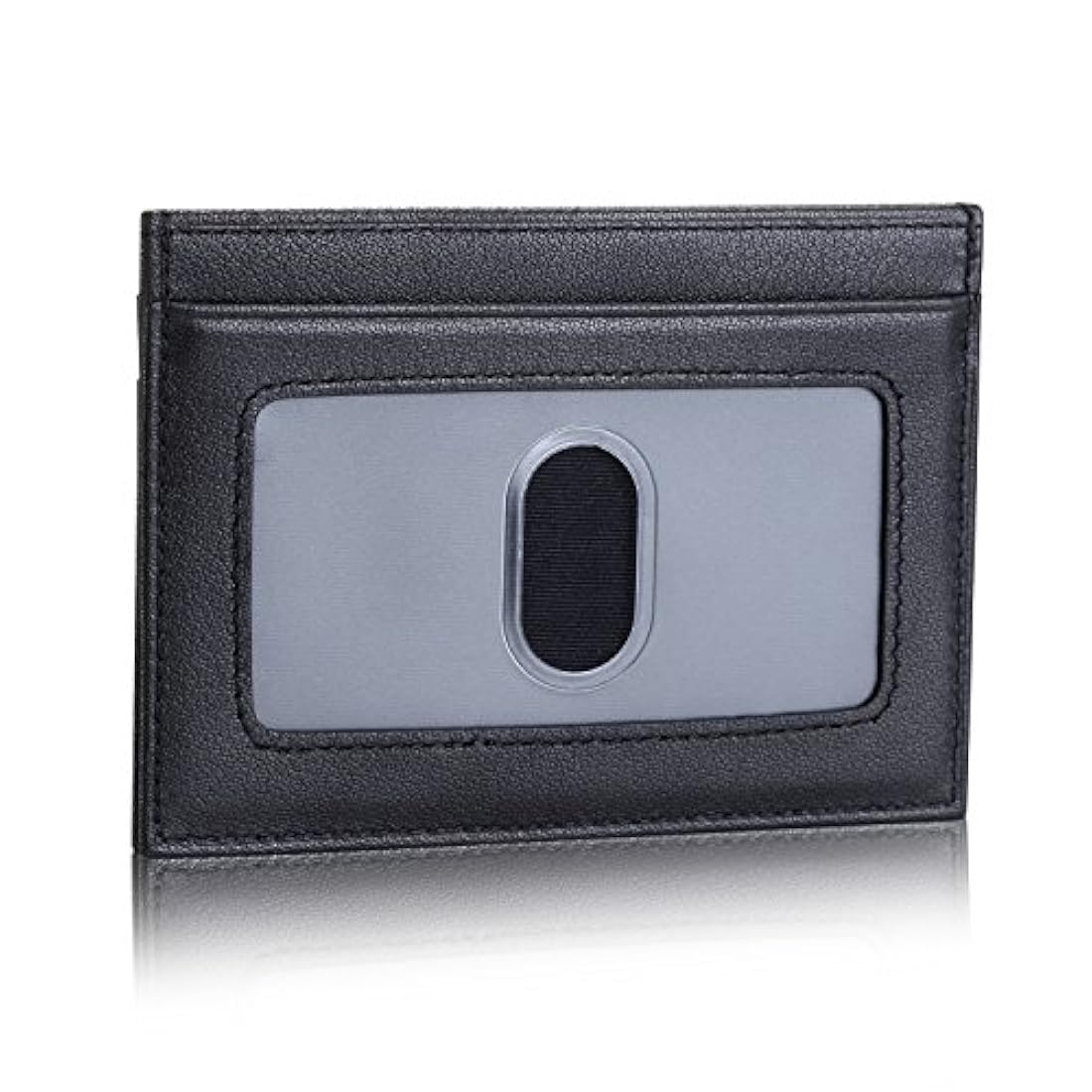 Cartera de piel flexible con ventana de identificación