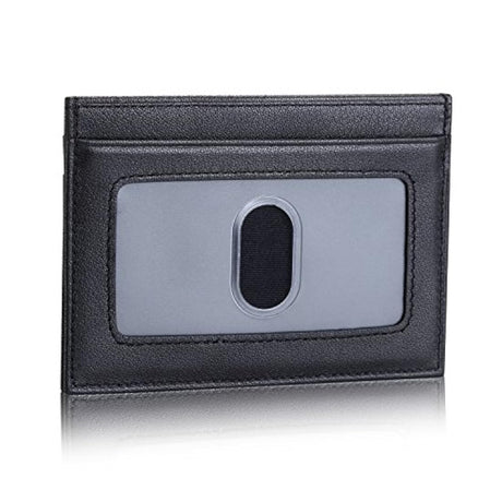 Cartera de piel flexible con ventana de identificación