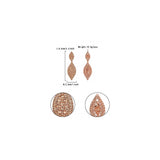 Aretes colgantes  con cristales de estrás color rosa