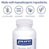 Encapsulaciones puras - Cápsulas de ácido ascórbico - Suplemento hipoalergénico de vitamina C para soporte antioxidante* - 90 cápsulas
