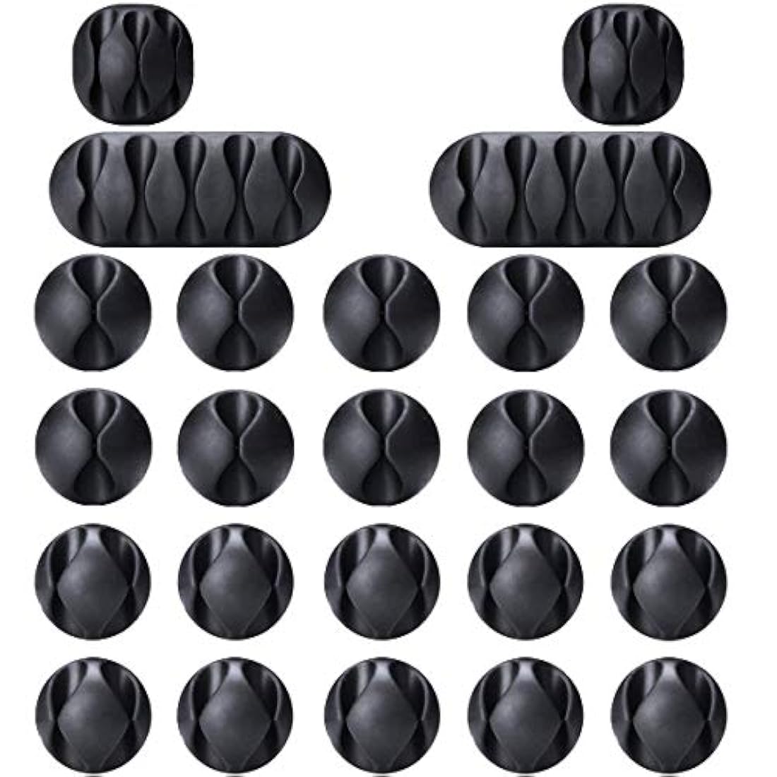 24 soportes autoadhesivos para cables de oficina