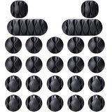 24 soportes autoadhesivos para cables de oficina