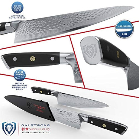 DALSTRONG  cuchillo chef con acabado martillado con funda