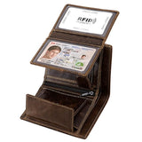 HAWEE billetera de piel de vaca con bloqueo RFID  hombres