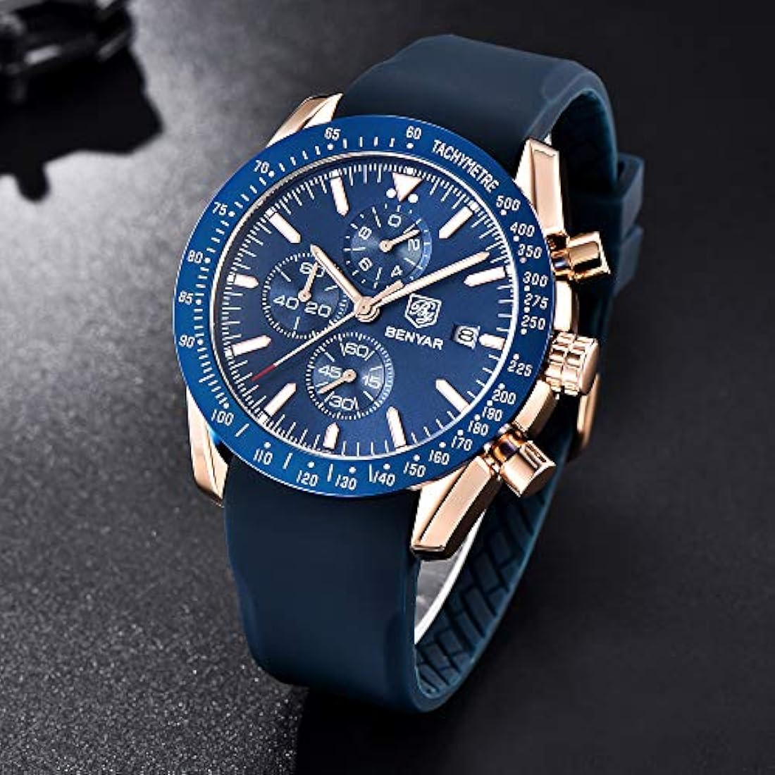 Reloj de pulsera elegante para hombre, correa de silicona