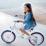 Bicicleta para niña con ruedas de entrenamiento