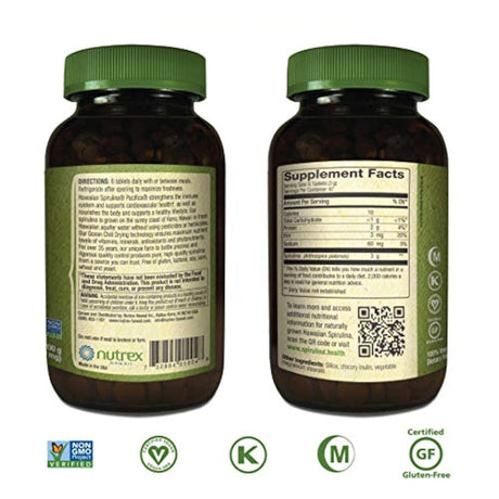 Pólvora pura de espirulina hawaiana., 732894010048, tabletas 500mg, 1