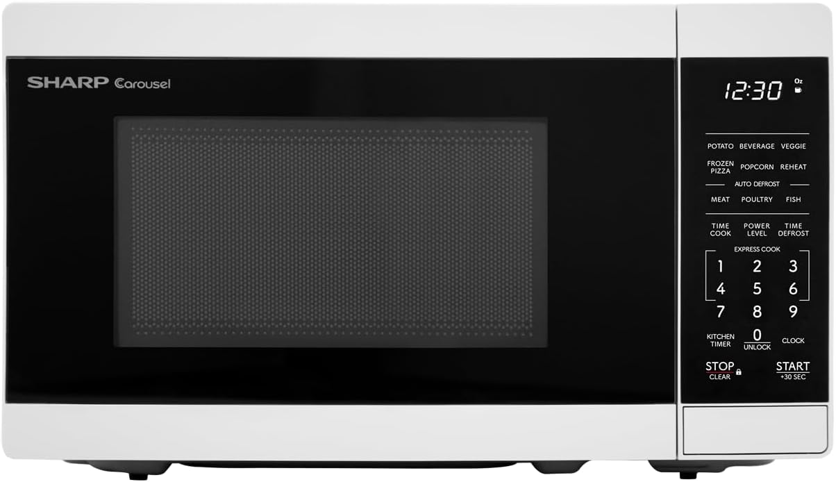 Microondas Compacto SHARP 0.7 CuFt 700W con Plato Giratorio SMC0760KW
