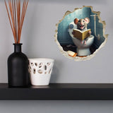 Adhesivo de Pared Ratón Feliz en Baño - Decoración Infantil