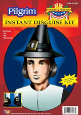 Kit disfraz Pilgrim Man, talla única, Negro / Blanco