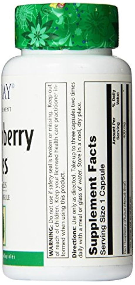 Solaray Rojo Frambuesa Hojas Cápsulas, 400 mg, 100 Count