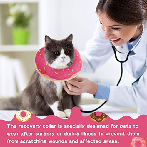 BINGPET Lindo collar de recuperación de donas para gatos y cachorros, suave y ajustable, protector de cuello en E para mascotas después de la cirugía, apto para gatitos, perros pequeños
