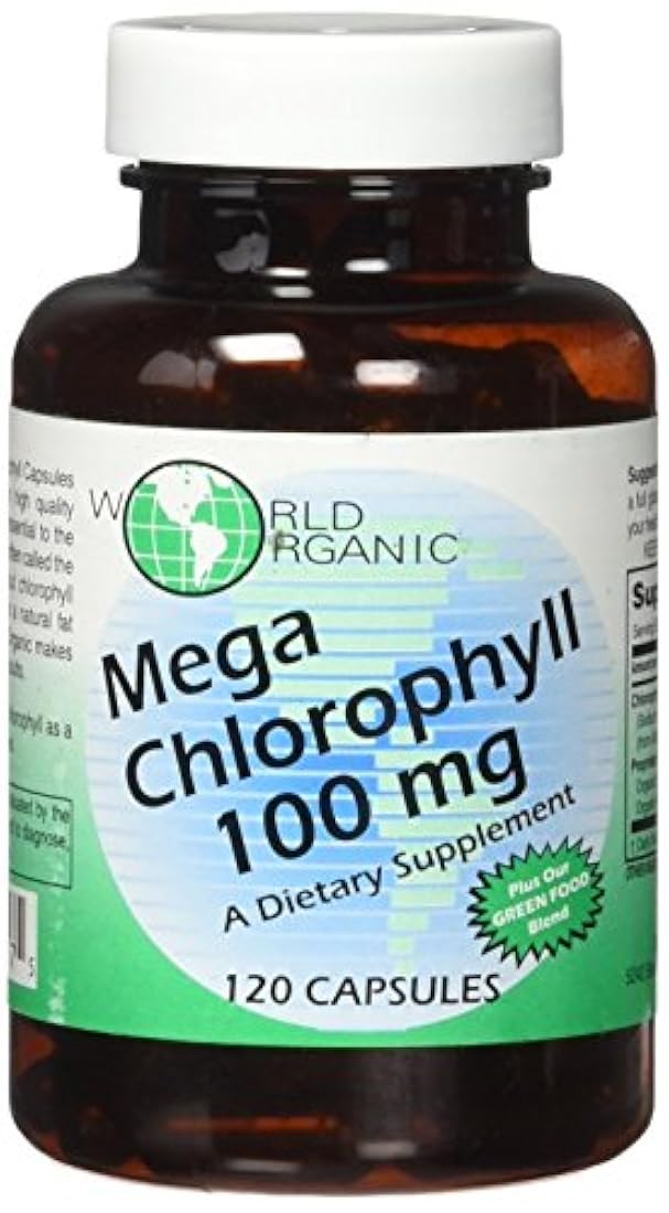 World Organics 100 mg Mega clorofila, 120 unidades