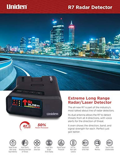 Uniden R7 EXTREME LONG RANGE Laser/Radar Detector, Built-in