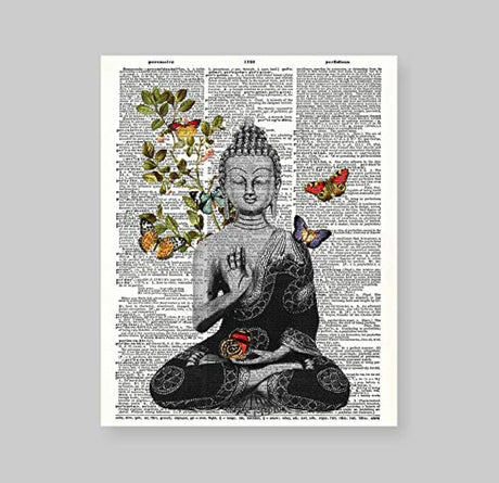 Susie Arts 8X10 - Buda sin marco con mariposa
