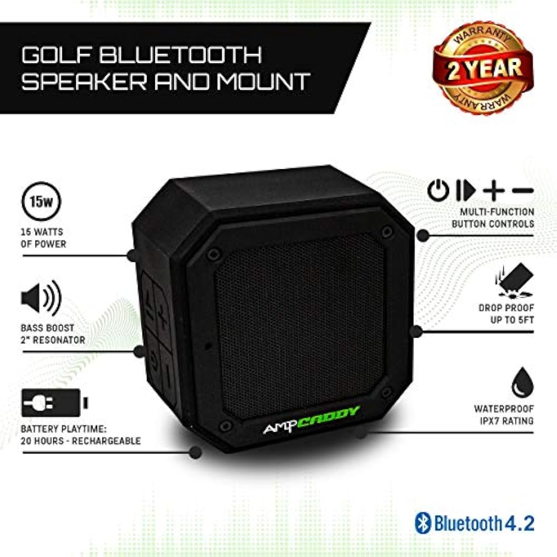 Altavoz Bluetooth Golf con soporte, altavoz Bluetooth