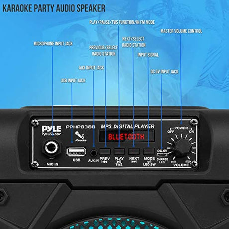Parlante Portátil Bluetooth negro PYLE-PRO PPHP854B