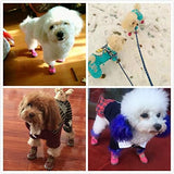 PIHAPPY - Botas de invierno para perros pequeños, antideslizantes, suaves, suela antideslizante, protectores para patas de cachorros, 4 unidades