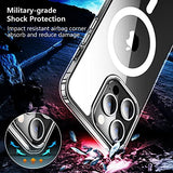 JUSTCOOL Funda magnética para iPhone 13 Pro, [no amarillea] [Protección contra caídas de grado militar] Funda delgada delgada y transparente para iPhone 13 Pro de 6.1 pulgadas (transparente magnética)