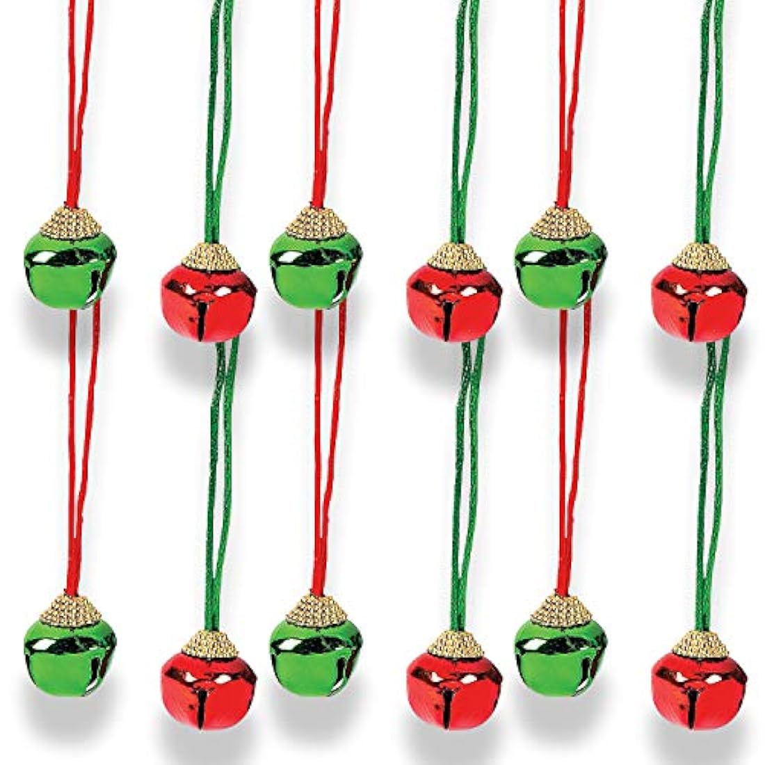 12 Collares Jingle Bells Rojo y Verde Jingle Bells