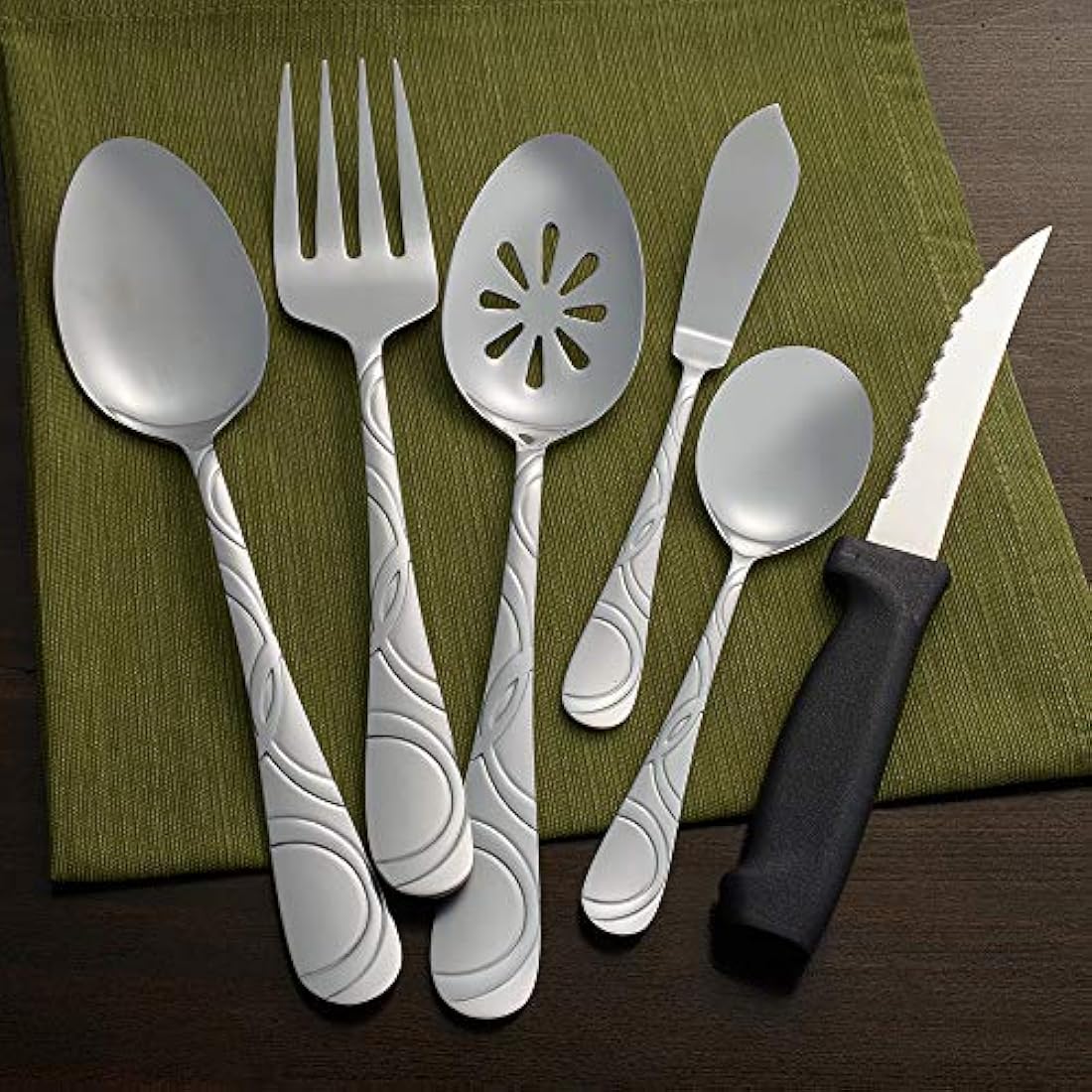 Juego de utensilios de cocina y cuchillos acero inoxidable