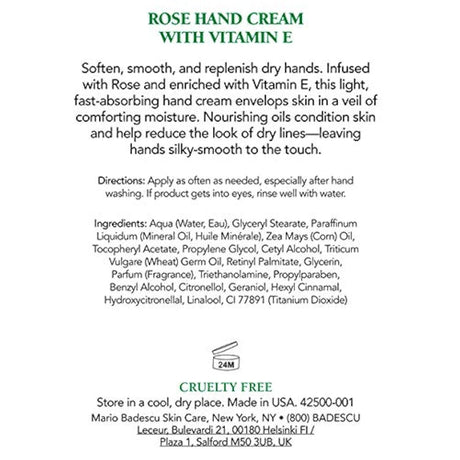 Mario Badescu Rose Crema de Manos con Vitamina E