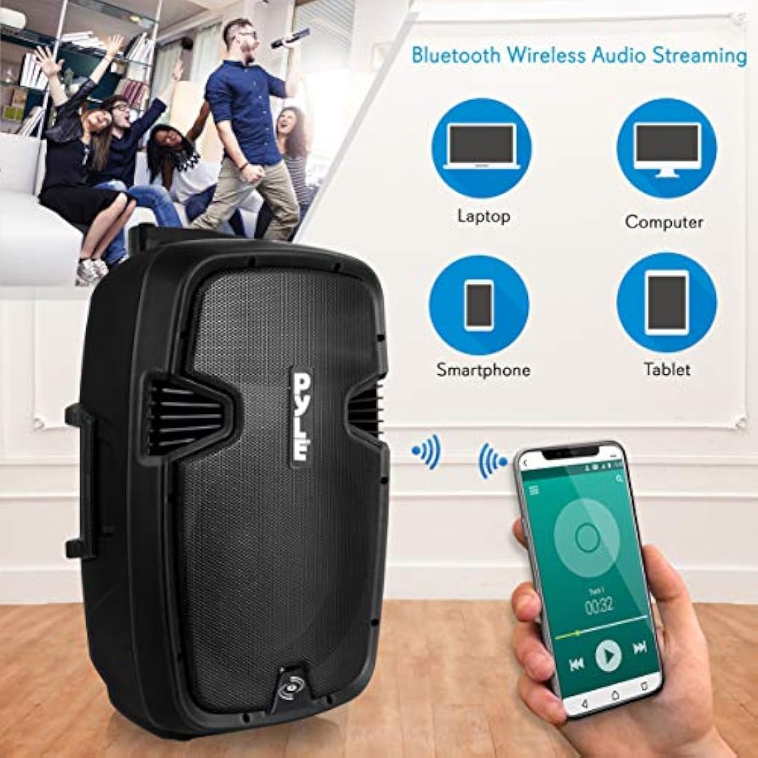 Parlante Portátil con Karaoke de 1600 W PYLE-PRO PPHP1599WU