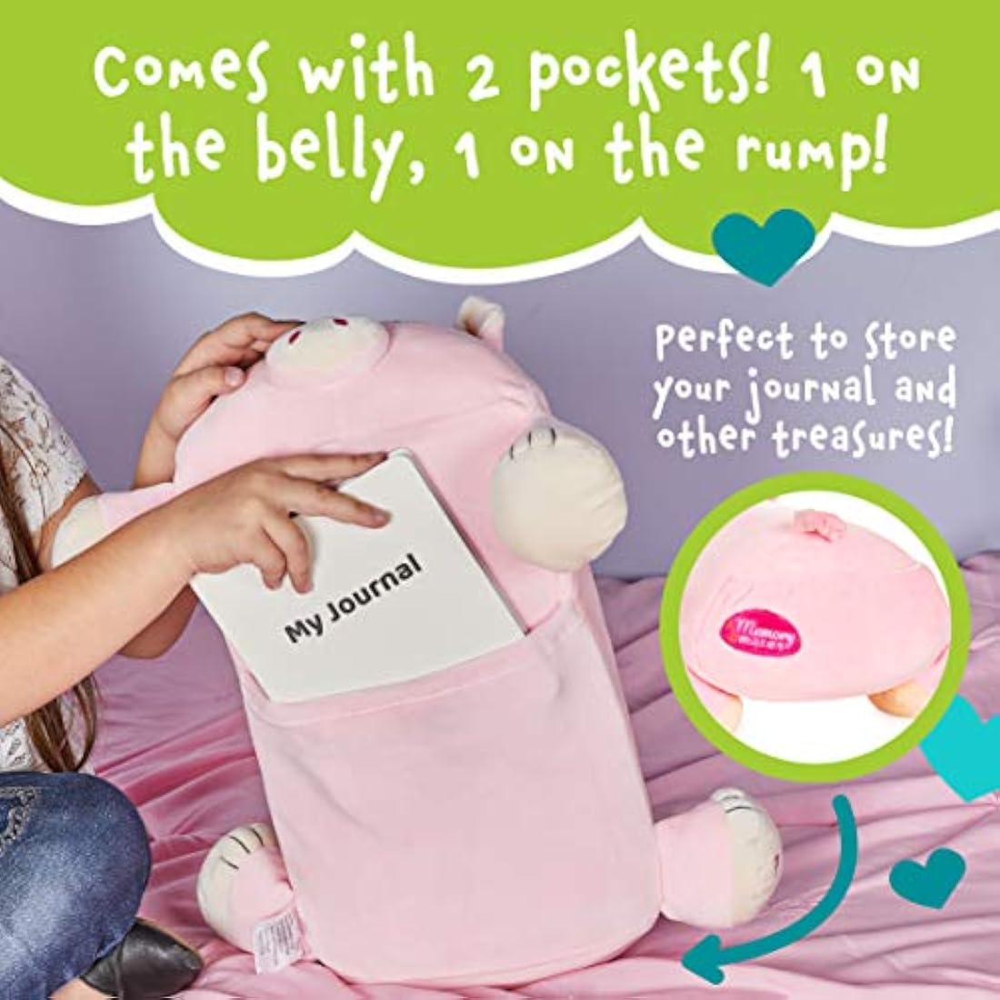 Almohada de espuma viscoelástica con diario para niños