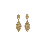 Aretes colgantes de 2 hojas con cristales para novia