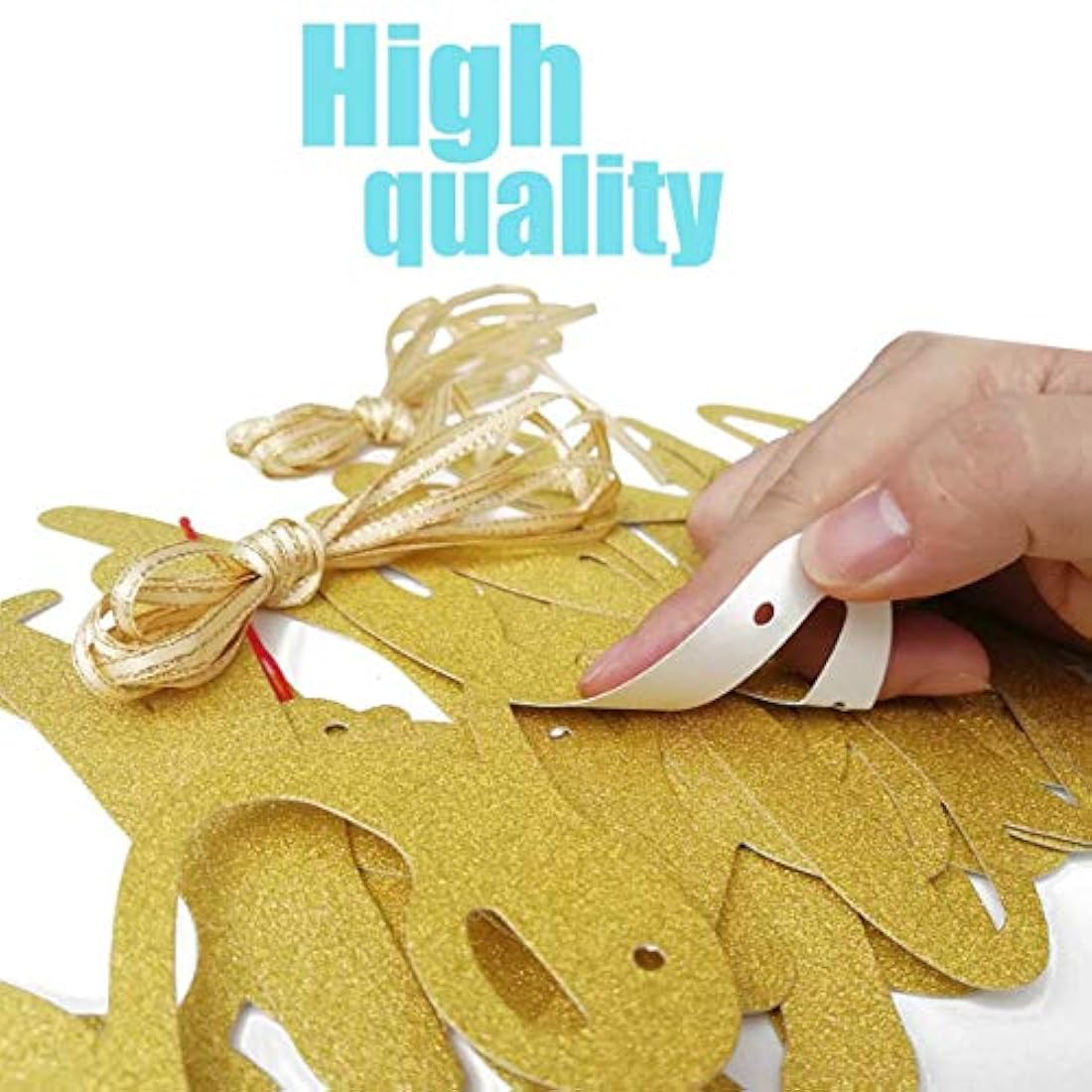 Decoración para fiestas con purpurina dorado. Marca Pyle