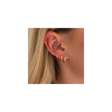 Aretes de aro chapados en oro 3 pares para mujer