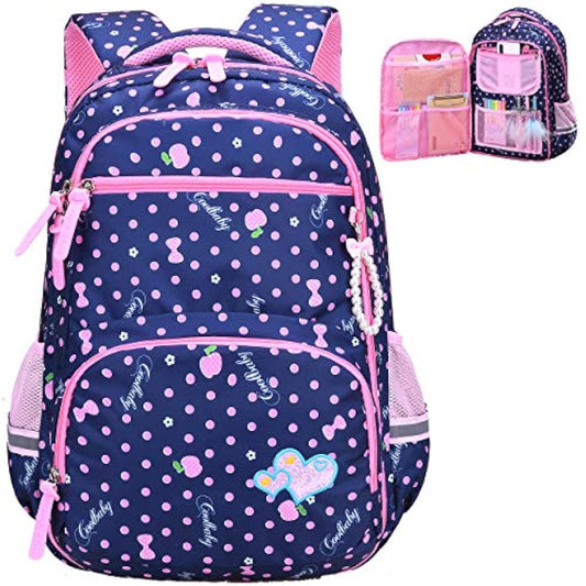 Morral impermeable para niñas color azul-rosa.AO ALI VICTORY