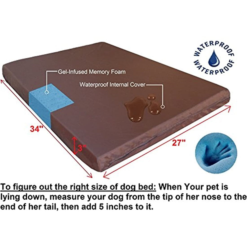 Cama de perro XL con espuma viscoelástica lavable y duradera
