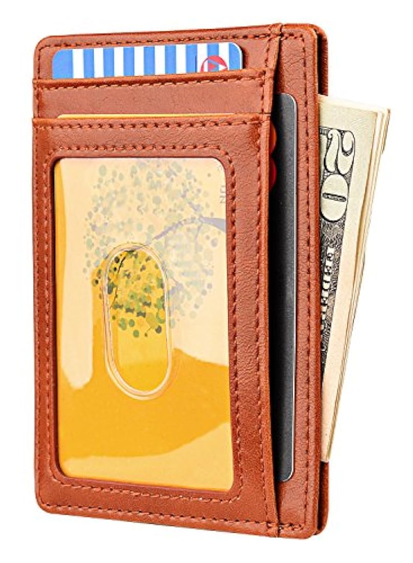 Buffway - Bloqueo de Cuero Carteras para Hombres Mujeres