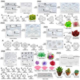 FUNSHOWCASE - Juego de 6 moldes de silicona con forma de maceta de flores para joyas, pulseras, pendientes, anillos y adornos en miniatura