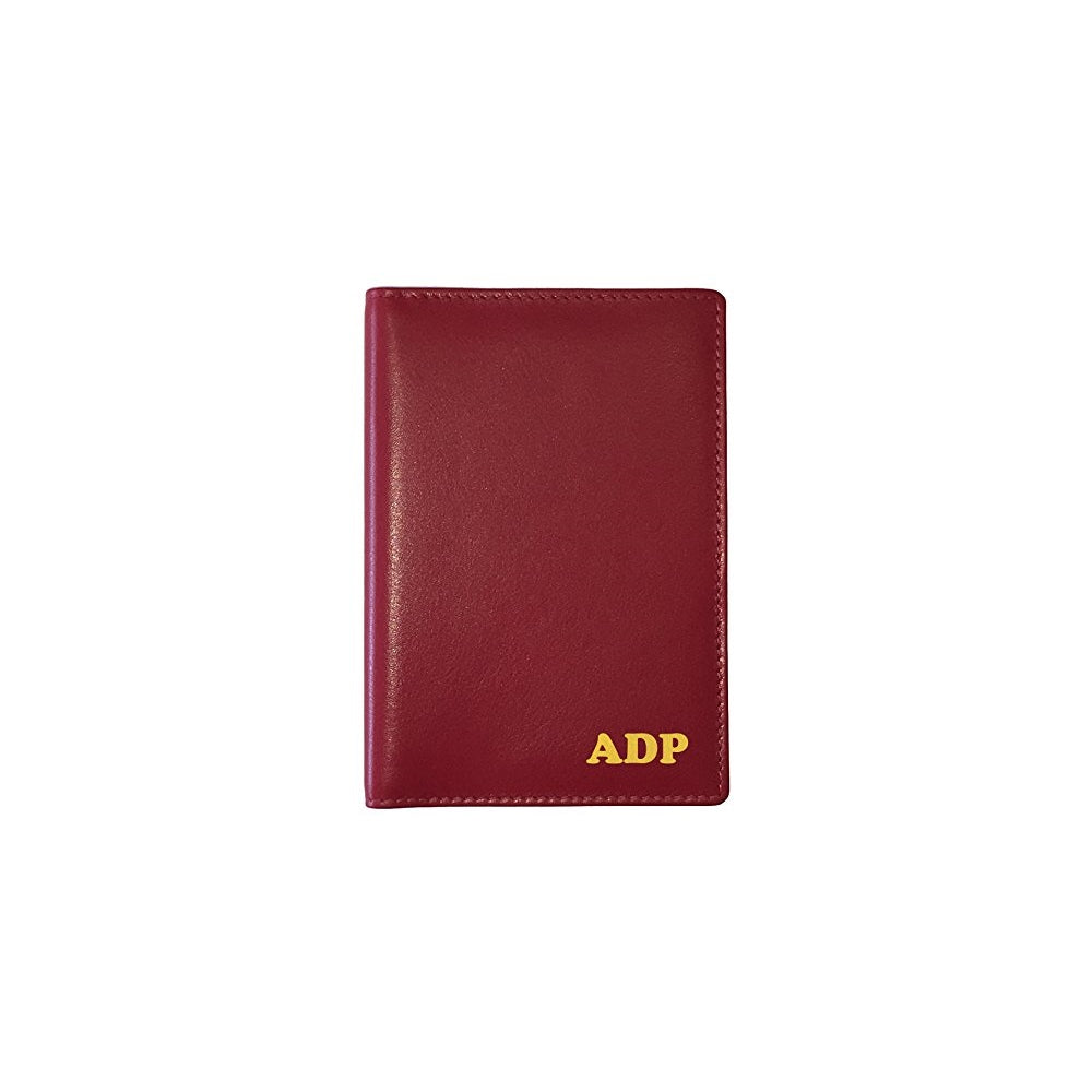 Porta Documentos y Tarjetas de piel para pasaporte rojo