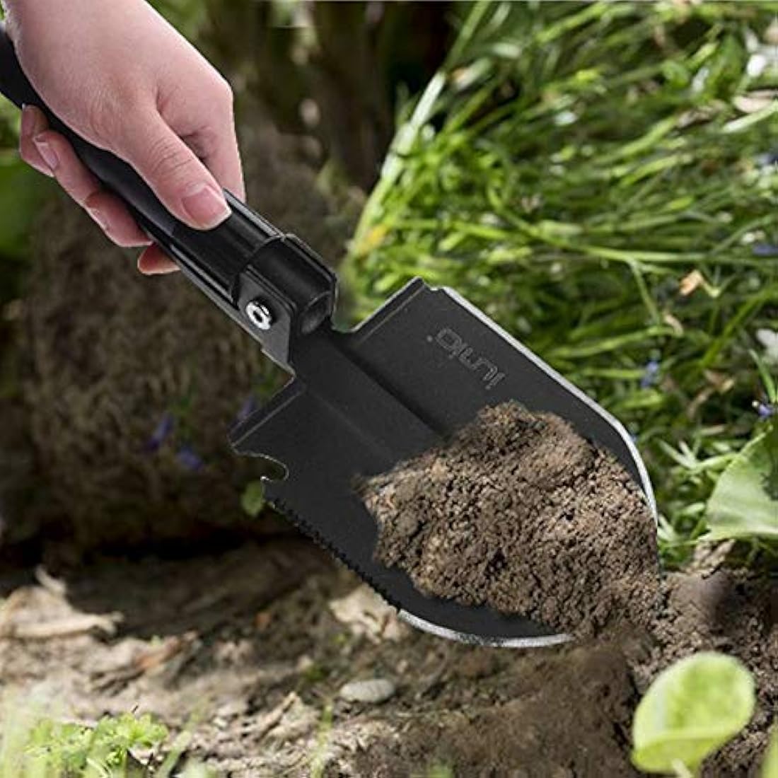 Pala plegable portátil, multiherramienta de acampada,iunio.