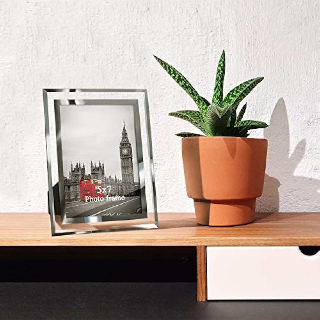 Giftgarden - Marco de fotos de cristal para decoración del hogar, Vidrio, 5X7, 5x7