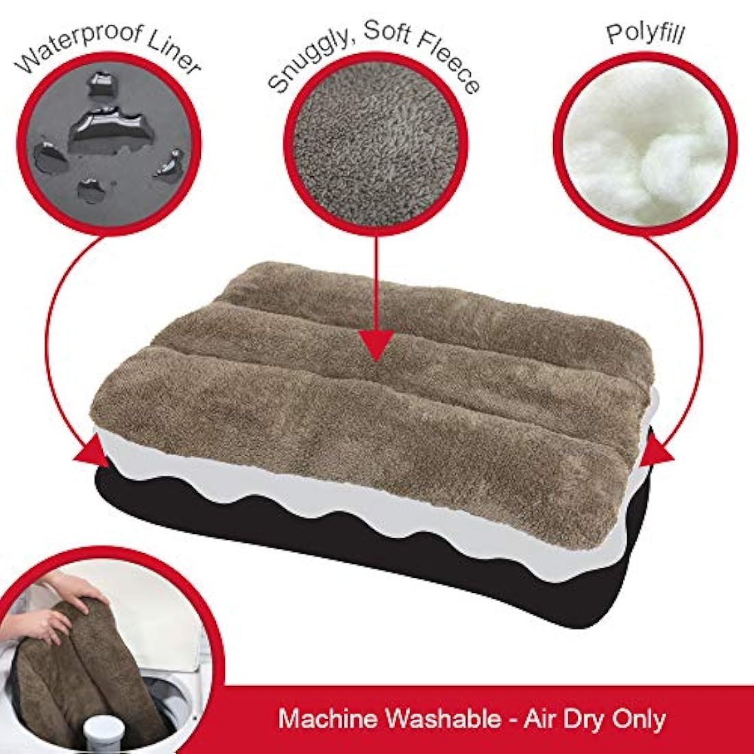 Cama impermeable para mascotas se adapta caja de plástico