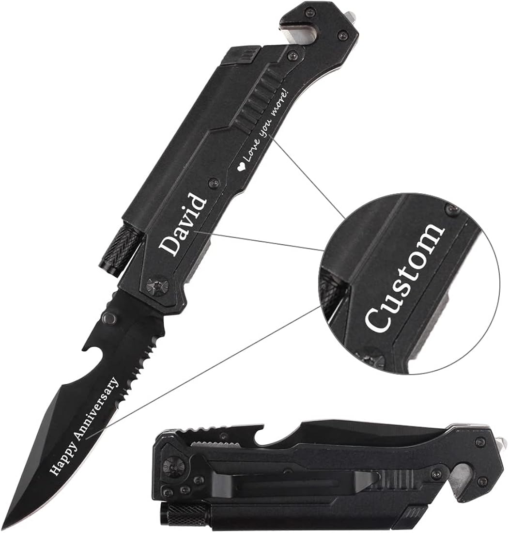 Cuchillos para hombres grabado personalizado con 6 funciones