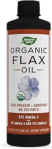 Aceite de linaza orgánico Premium Nature's Way, 16 fl oz
