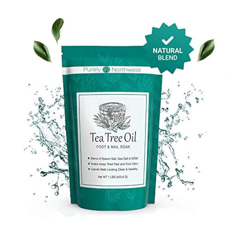 Baño de aceite de árbol de té para pies con sal