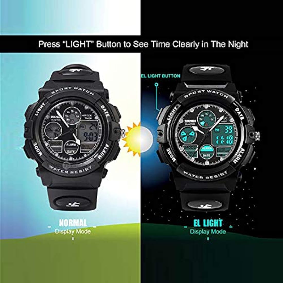 Kid Watch 50M Sport Sport LED Alarm Stopwatch Digital
