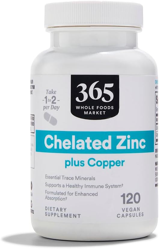 Suplemento de Zinc Quelado con Cobre 120 cápsulas - Whole Foods Market