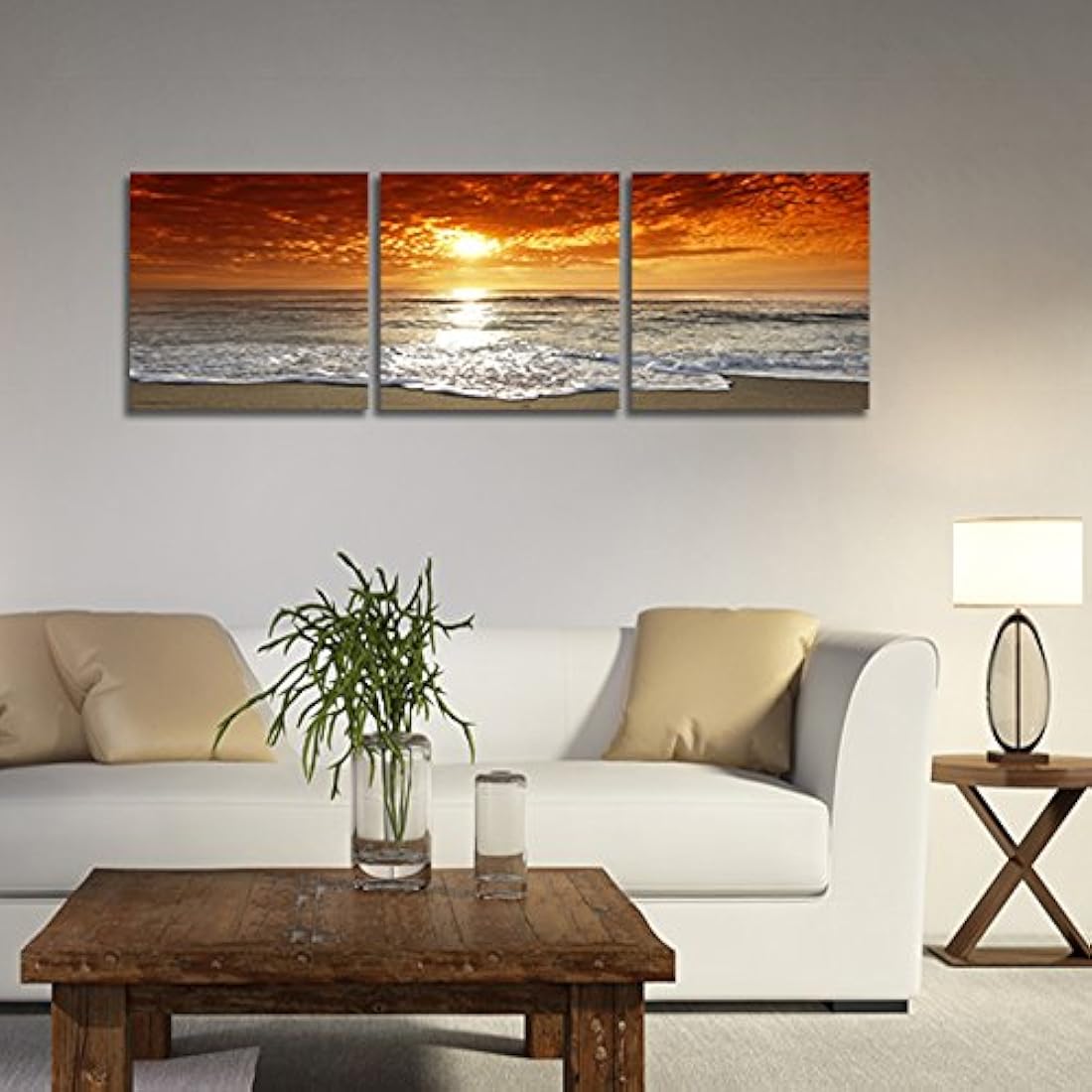 Pyradecor - 3 paneles Cuadros pinturas sobre lona Wall Art