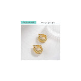 Aretes de aro de corte de oro de 14 quilates para mujer